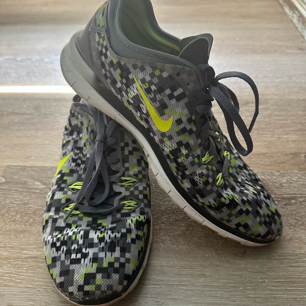 Nike Pixelated Black and Lime Sneakers